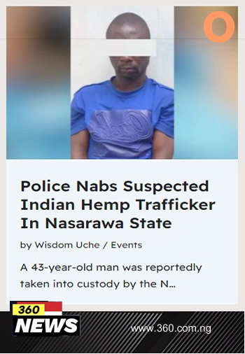 Police Nabs Suspected Indian Hemp Trafficker In Nasarawa State