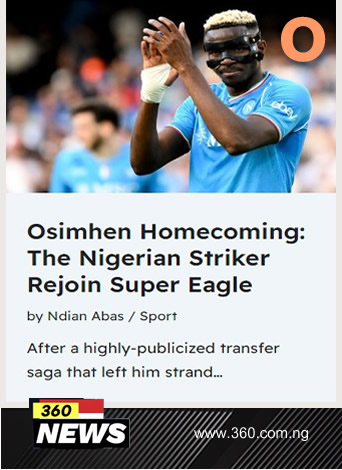 Osimhen Homecoming: The Nigerian Striker Rejoin Super Eagles 