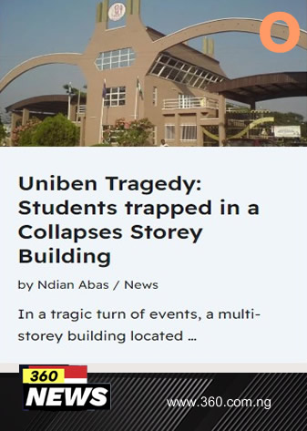 Uniben Tragedy: Students trapped in a Collapses Storey Building