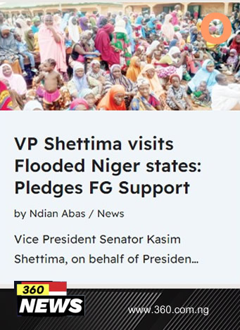 VP Shettima visits Flooded Niger states: Pledges FG Support