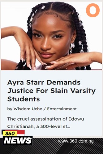 Ayra Starr Demands Justice For Slain Varsity Students