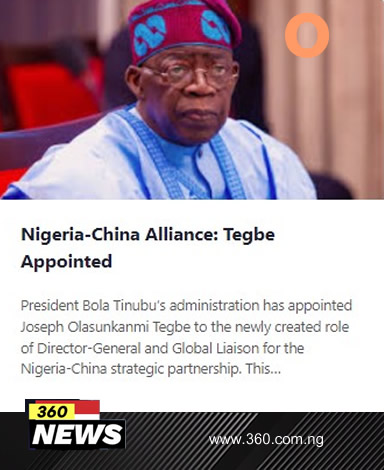 Nigeria-China Alliance: Tegbe Appointed