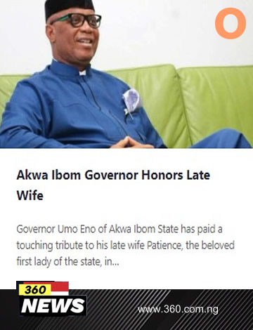 Akwa Ibom Governor Honors Late Wife