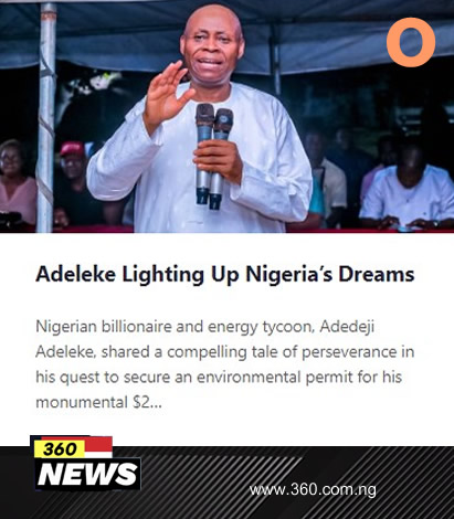 Adeleke Lighting Up Nigeria’s Dreams