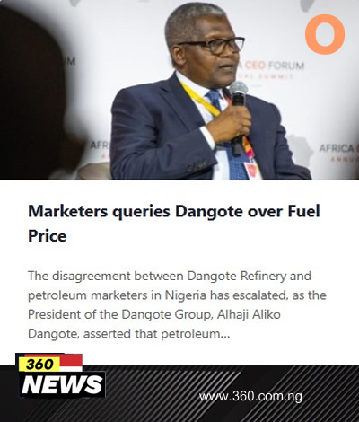 Marketers queries Dangote over Fuel Price