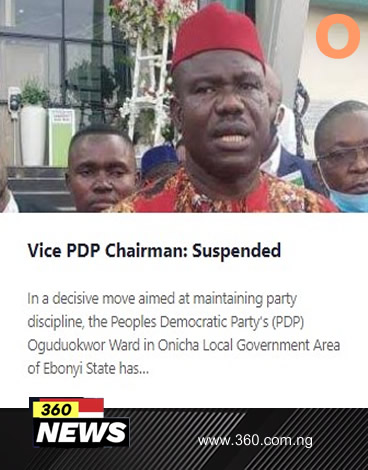 Vice PDP Chairman: Suspended