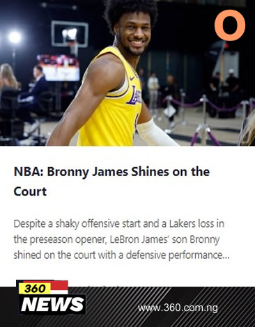 NBA: Bronny James Shines on the Court