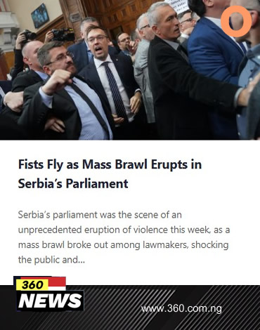 Fists Fly as Mass Brawl Erupts in Serbia’s Parliament