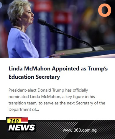 Linda McMahon Appointed as Trump’s Education Secretary