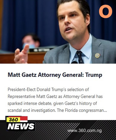 Matt Gaetz Attorney General: Trump