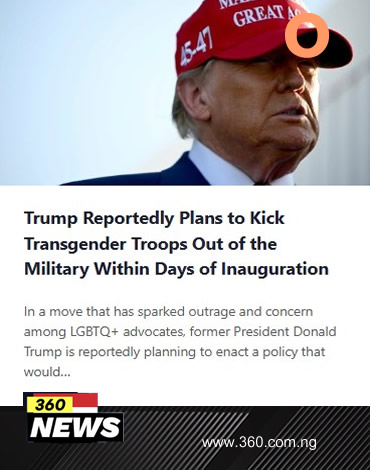 Trump Reportedly Plans to Kick Transgender Troops Out of the Military Within Days of Inauguration